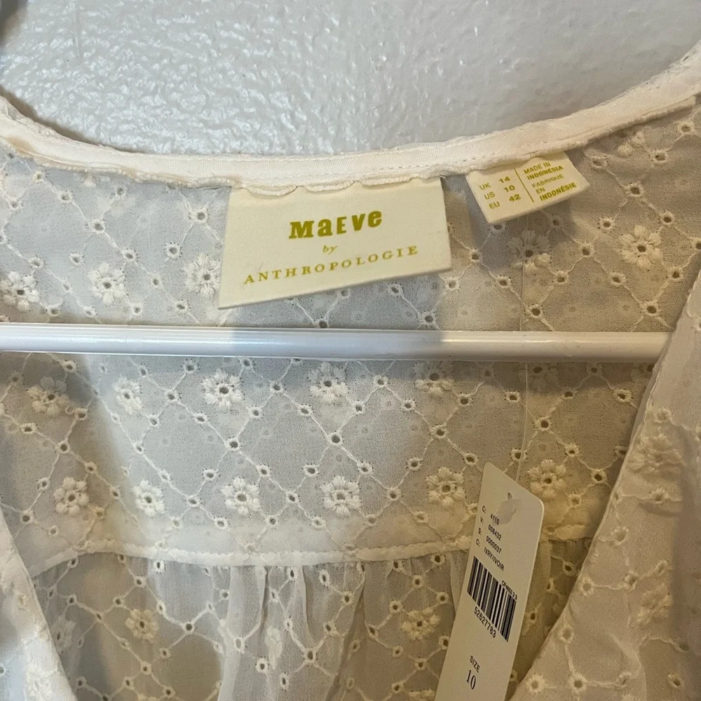 NWT Anthropologie Maeve Laila Ruffled Blouse 10 Bohemian Cottagecore MSRP $110 - Picture 6 of 9